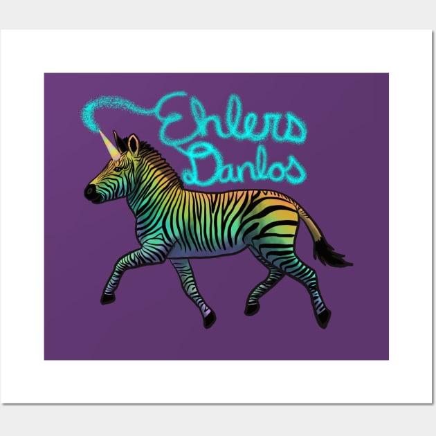 Ehlers Danlos Rainbow Zebracorn Wall Art by Art-by-Sanna